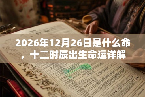 2026年12月26日是什么命，十二时辰出生命运详解