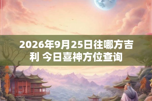 2026年9月25日往哪方吉利 今日喜神方位查询