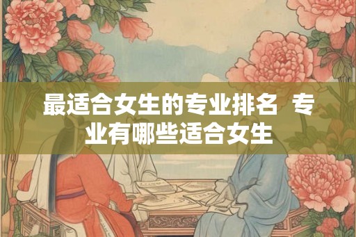 最适合女生的专业排名 专业有哪些适合女生 最适合女生的专业排名 专业有哪些适合女生