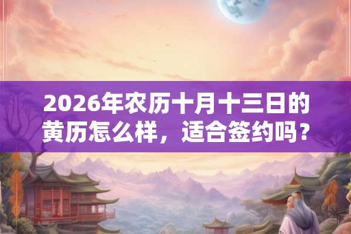 2026年农历十月十三日的黄历怎么样，适合签约吗？