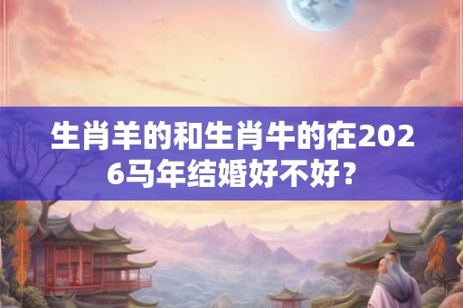 生肖羊的和生肖牛的在2026马年结婚好不好？