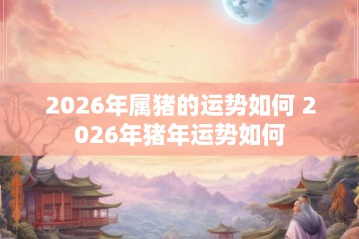 2026年属猪的运势如何 2026年猪年运势如何