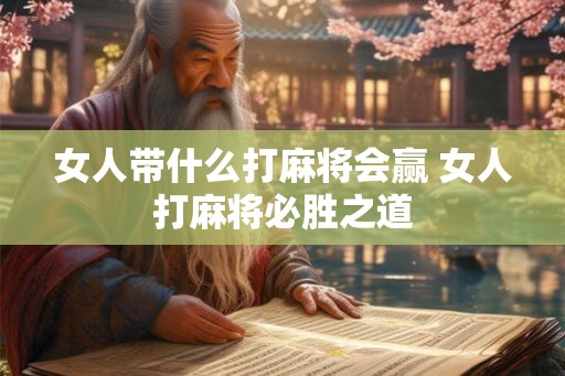 女人带什么打麻将会赢 女人打麻将必胜之道