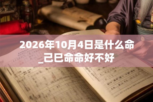 2026年10月4日是什么命_己巳命命好不好 2026年10月4日是什么命_己巳命命好不好