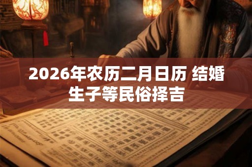 2026年农历二月日历 结婚生子等民俗择吉 2026年农历二月日历 结婚生子等民俗择吉
