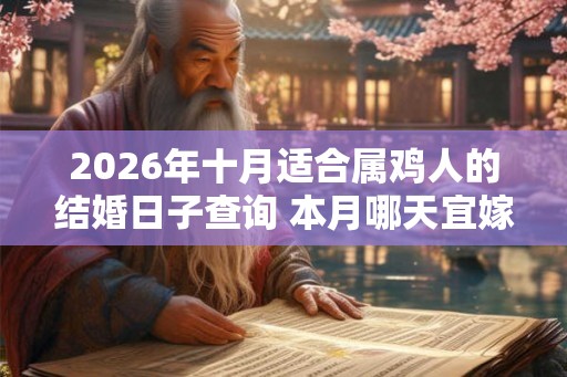 2026年十月适合属鸡人的结婚日子查询 本月哪天宜嫁娶