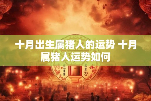 十月出生属猪人的运势 十月属猪人运势如何
