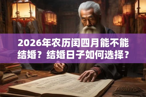 2026年农历闰四月能不能结婚？结婚日子如何选择？