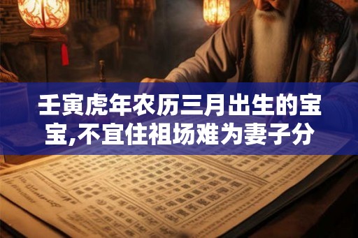 壬寅虎年农历三月出生的宝宝,不宜住祖场难为妻子分 壬寅虎年农历三月出生的宝宝,不宜住祖场难为妻子分