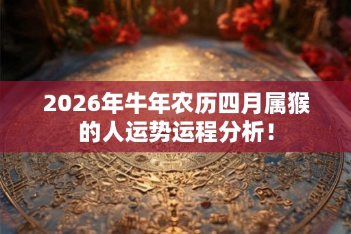 2026年牛年农历四月属猴的人运势运程分析！