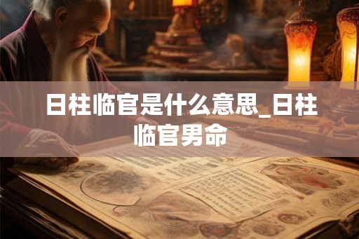 日柱临官是什么意思_日柱临官男命
