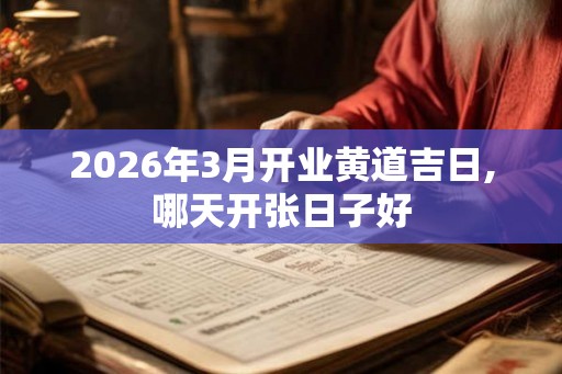2026年3月开业黄道吉日,哪天开张日子好