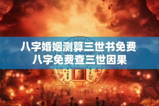 八字婚姻测算三世书免费 八字免费查三世因果