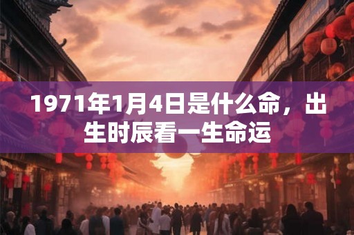 1971年1月4日是什么命，出生时辰看一生命运