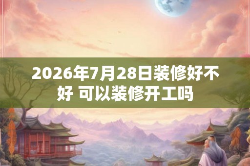 2026年7月28日装修好不好 可以装修开工吗