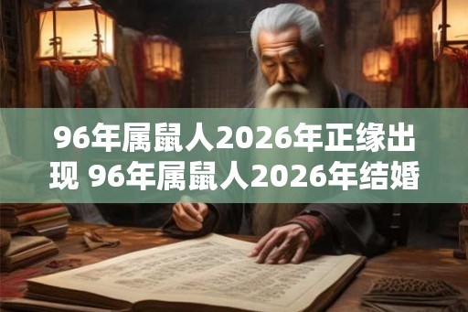 96年属鼠人2026年正缘出现 96年属鼠人2026年结婚好不好 96年属鼠人2026年正缘出现 96年属鼠人2026年结婚好不好