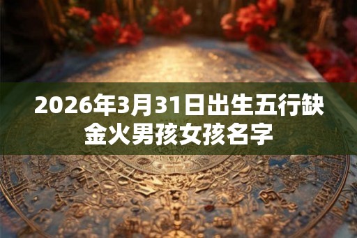 2026年3月31日出生五行缺金火男孩女孩名字 2026年3月31日出生五行缺金火男孩女孩名字