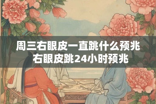 周三右眼皮一直跳什么预兆 右眼皮跳24小时预兆 周三右眼皮一直跳什么预兆 右眼皮跳24小时预兆