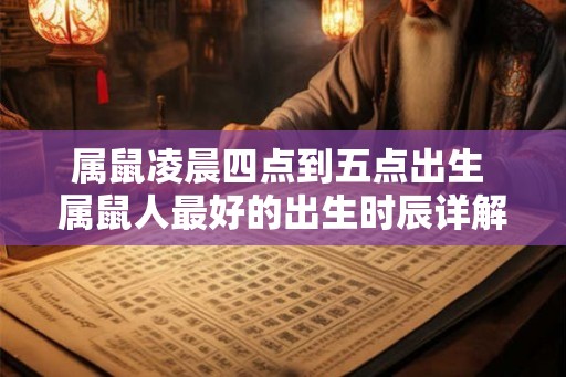 属鼠凌晨四点到五点出生 属鼠人最好的出生时辰详解