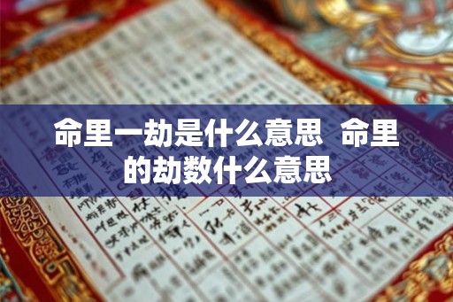 命里一劫是什么意思  命里的劫数什么意思