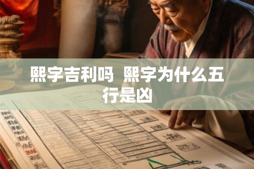 熙字吉利吗  熙字为什么五行是凶
