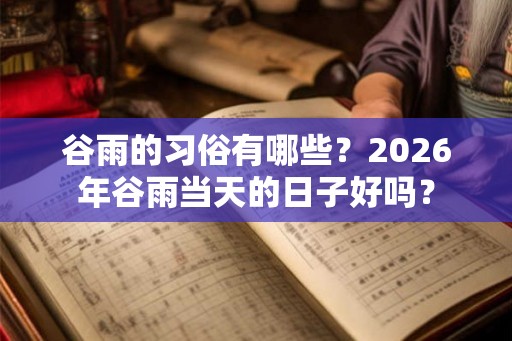 谷雨的习俗有哪些？2026年谷雨当天的日子好吗？