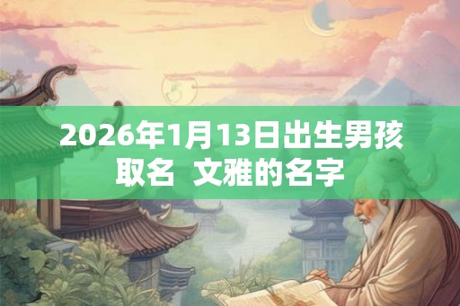 2026年1月13日出生男孩取名  文雅的名字