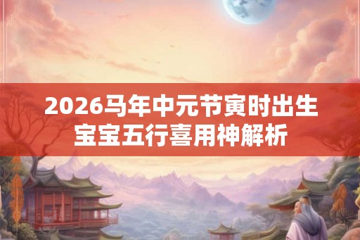 2026马年中元节寅时出生宝宝五行喜用神解析 2026马年中元节寅时出生宝宝五行喜用神解析