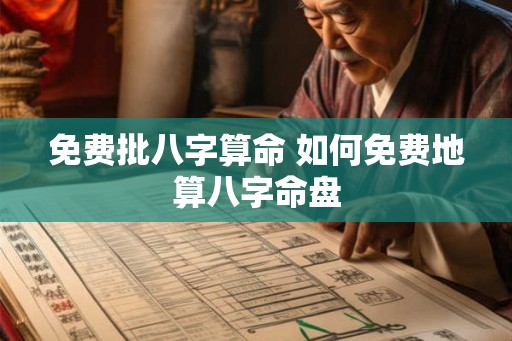免费批八字算命 如何免费地算八字命盘