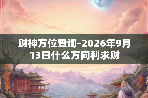 财神方位查询-2026年9月13日什么方向利求财