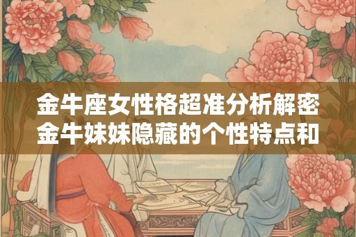 金牛座女性格超准分析解密金牛妹妹隐藏的个性特点和行为习惯