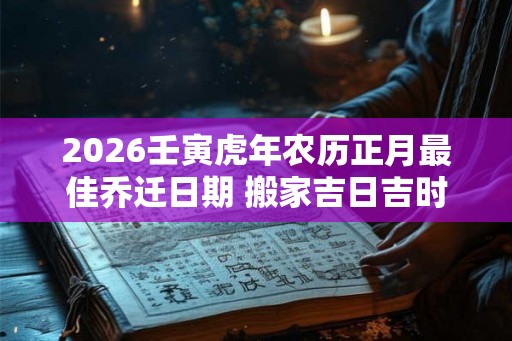 2026壬寅虎年农历正月最佳乔迁日期 搬家吉日吉时一览