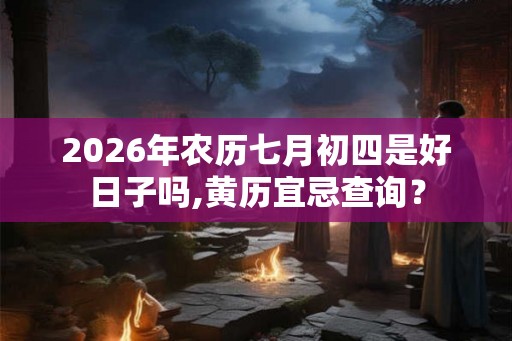 2026年农历七月初四是好日子吗,黄历宜忌查询？