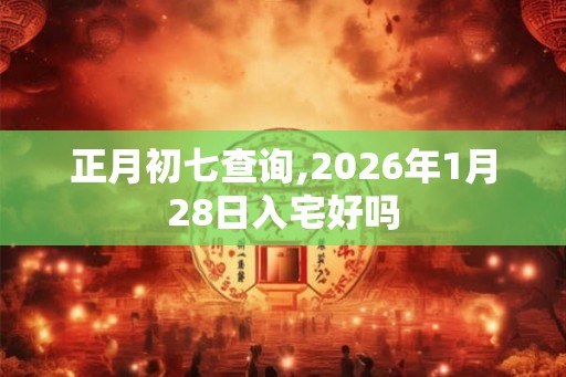 正月初七查询,2026年1月28日入宅好吗