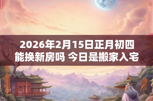 2026年2月15日正月初四能换新房吗 今日是搬家入宅吉日