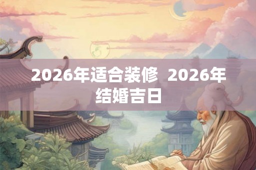 2026年适合装修  2026年结婚吉日
