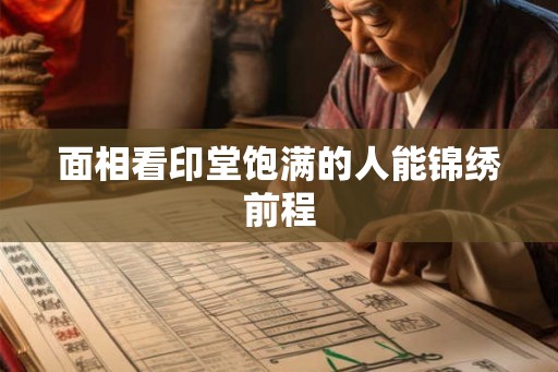 面相看印堂饱满的人能锦绣前程