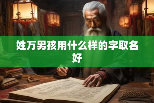 姓万男孩用什么样的字取名好