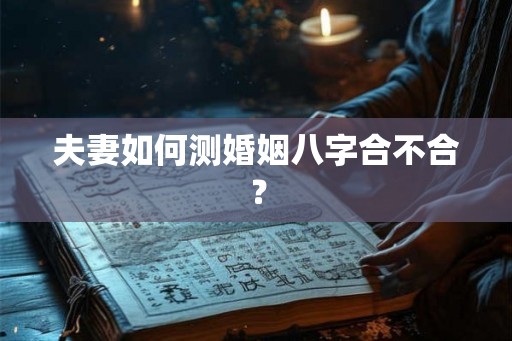 夫妻如何测婚姻八字合不合？