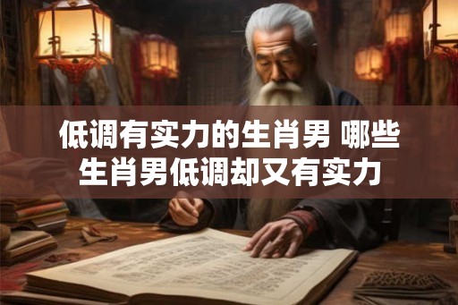 低调有实力的生肖男 哪些生肖男低调却又有实力