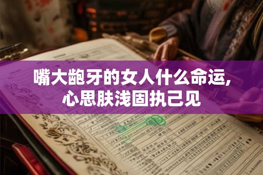 嘴大龅牙的女人什么命运,心思肤浅固执己见