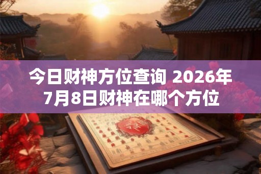 今日财神方位查询 2026年7月8日财神在哪个方位