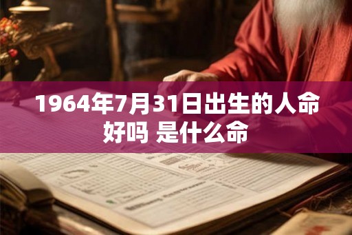 1964年7月31日出生的人命好吗 是什么命