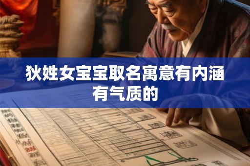 狄姓女宝宝取名寓意有内涵有气质的