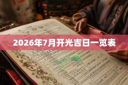 2026年7月开光吉日一览表