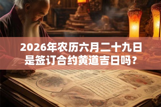 2026年农历六月二十九日是签订合约黄道吉日吗? 2026年农历六月二十九日是签订合约黄道吉日吗?
