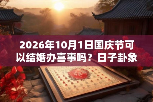 2026年10月1日国庆节可以结婚办喜事吗？日子卦象好吗？