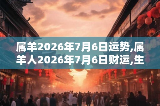 属羊2026年7月6日运势,属羊人2026年7月6日财运,生肖羊2026年7月6日运势