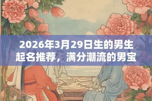 2026年3月29日生的男生起名推荐,满分潮流的男宝宝名字 2026年3月29日生的男生起名推荐,满分潮流的男宝宝名字