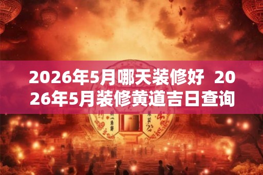 2026年5月哪天装修好 2026年5月装修黄道吉日查询 2026年5月哪天装修好 2026年5月装修黄道吉日查询